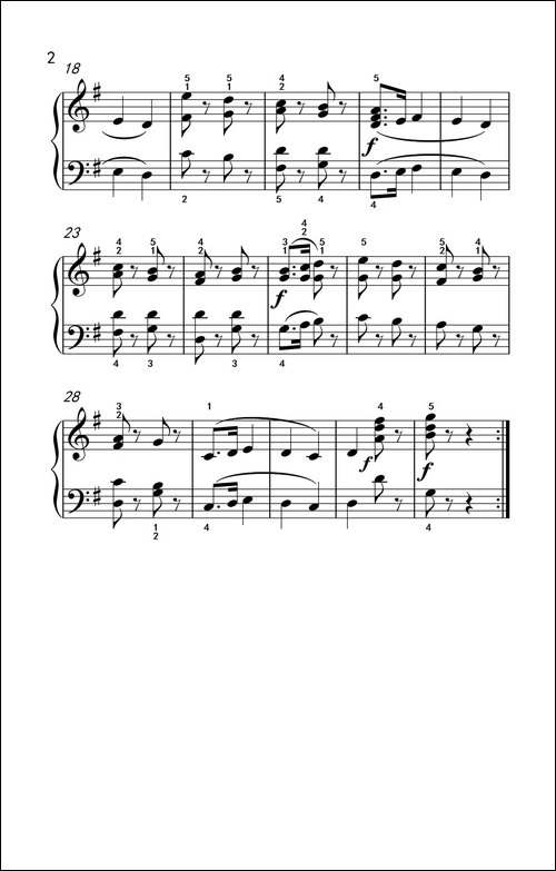 第二级 1.军队进行曲-中央音乐学院 钢琴-业余考级教程 1-3级-钢琴谱