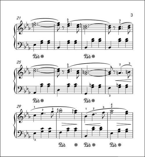第三级 3.多情圆舞曲-中央音乐学院 钢琴-业余考级教程 1-3级-钢琴谱