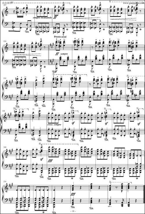 匈牙利狂想曲第13号-钢琴谱