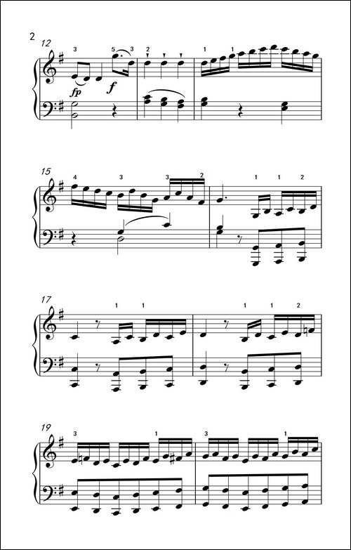 第六级 2.G大调奏鸣曲 莫扎特-中央音乐学院 钢琴-业余考级教程 4-6级-钢琴谱