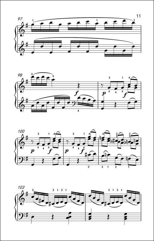 第六级 2.G大调奏鸣曲 莫扎特-中央音乐学院 钢琴-业余考级教程 4-6级-钢琴谱