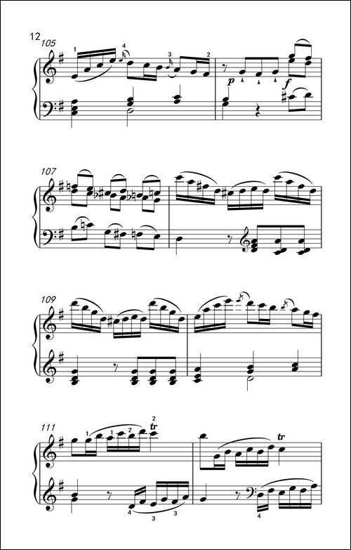 第六级 2.G大调奏鸣曲 莫扎特-中央音乐学院 钢琴-业余考级教程 4-6级-钢琴谱