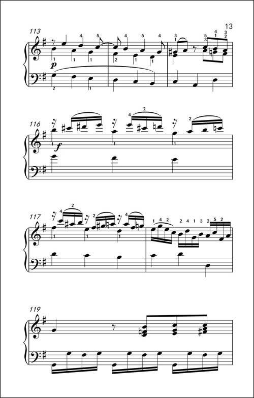 第六级 2.G大调奏鸣曲 莫扎特-中央音乐学院 钢琴-业余考级教程 4-6级-钢琴谱