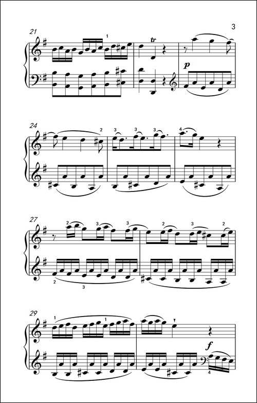 第六级 2.G大调奏鸣曲 莫扎特-中央音乐学院 钢琴-业余考级教程 4-6级-钢琴谱
