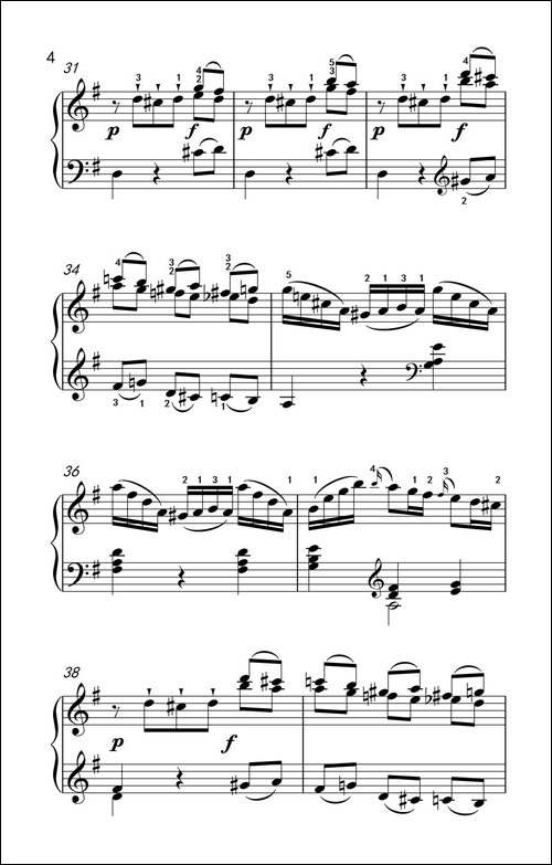 第六级 2.G大调奏鸣曲 莫扎特-中央音乐学院 钢琴-业余考级教程 4-6级-钢琴谱