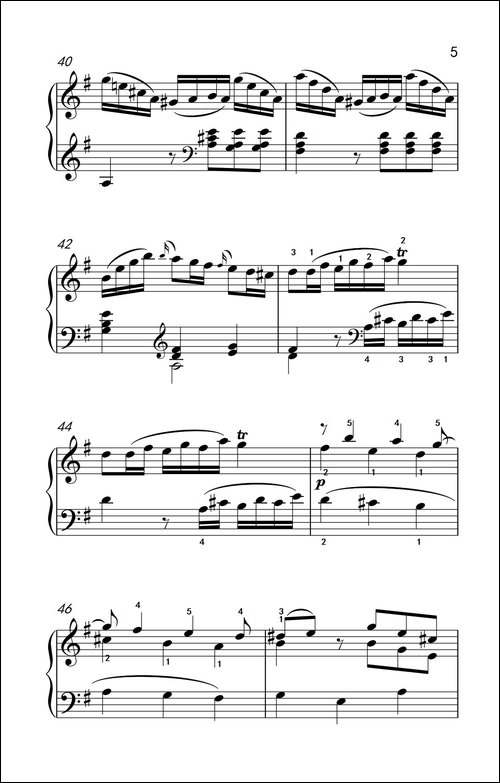 第六级 2.G大调奏鸣曲 莫扎特-中央音乐学院 钢琴-业余考级教程 4-6级-钢琴谱