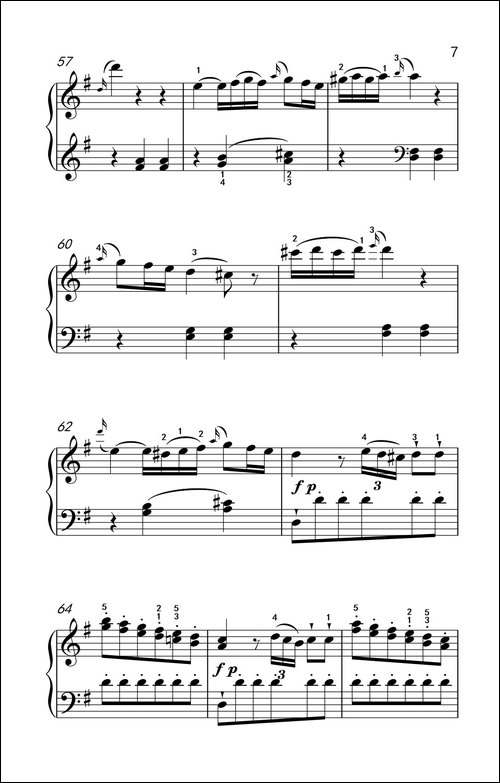 第六级 2.G大调奏鸣曲 莫扎特-中央音乐学院 钢琴-业余考级教程 4-6级-钢琴谱