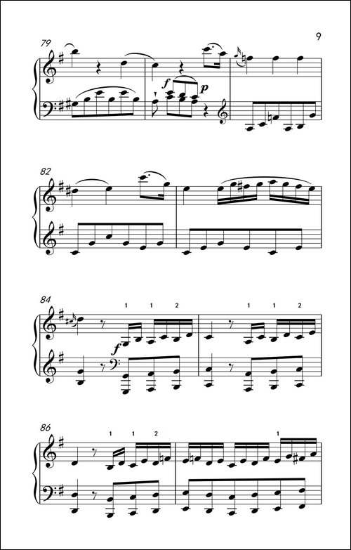 第六级 2.G大调奏鸣曲 莫扎特-中央音乐学院 钢琴-业余考级教程 4-6级-钢琴谱