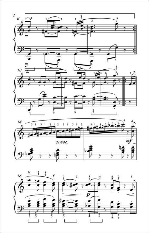 第六级 1.小精灵舞曲-中央音乐学院 钢琴-业余考级教程 4-6级-钢琴谱
