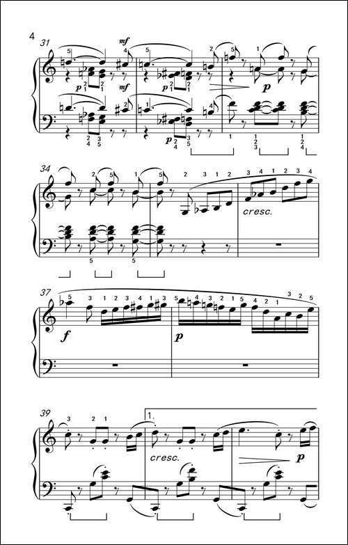 第六级 1.小精灵舞曲-中央音乐学院 钢琴-业余考级教程 4-6级-钢琴谱
