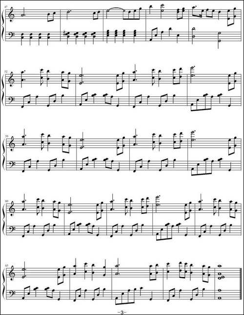 勇敢的心-电影《勇敢的心》主题曲-钢琴谱