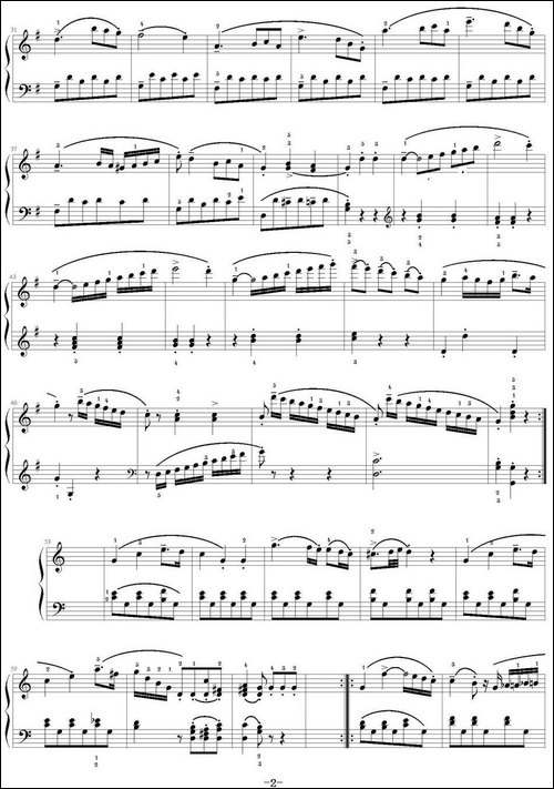 库劳C大调钢琴小奏鸣曲-Op.55，No.2-足球小将制谱版-钢琴谱