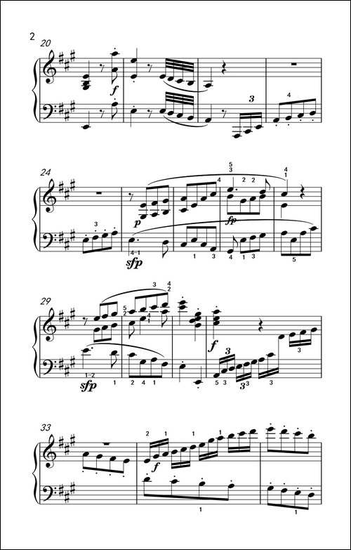 奏鸣曲 Opus 2 Nr.2 第一乐章-贝多芬奏鸣曲集 1-钢琴谱