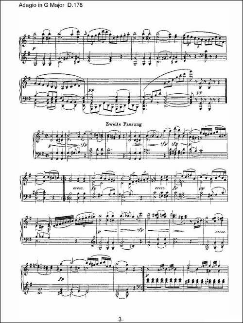 Adagio in G Major D.178O-G大调柔板D.178-钢琴谱