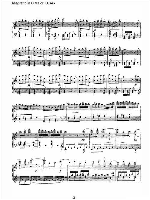 Allegretto in C Major D.346-C大调快板D.346-钢琴谱
