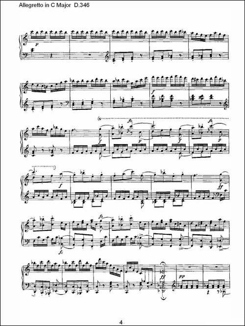 Allegretto in C Major D.346-C大调快板D.346-钢琴谱