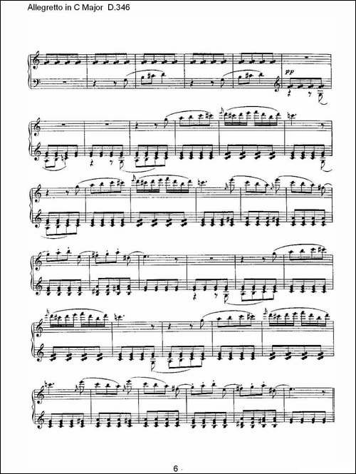 Allegretto in C Major D.346-C大调快板D.346-钢琴谱