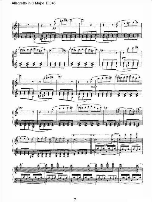 Allegretto in C Major D.346-C大调快板D.346-钢琴谱