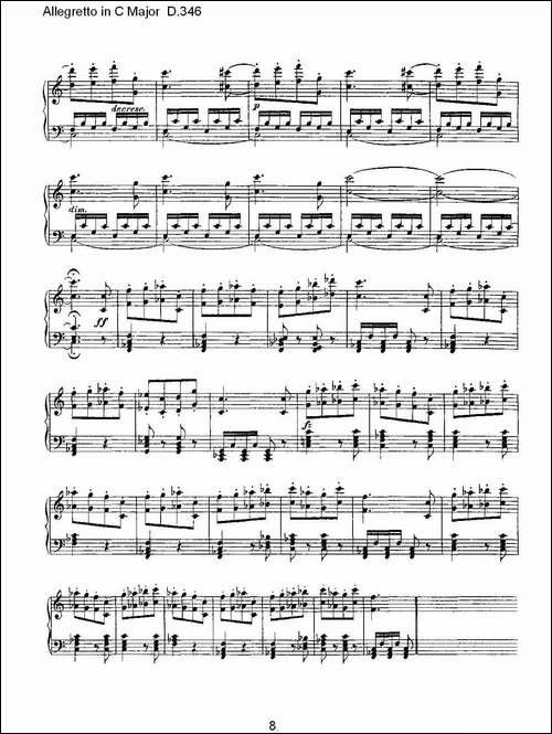 Allegretto in C Major D.346-C大调快板D.346-钢琴谱