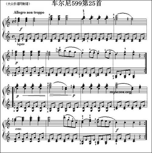 车尔尼599第25首曲谱及练习指导-钢琴谱