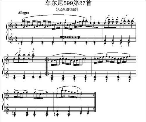 车尔尼599第27首曲谱及练习指导-钢琴谱