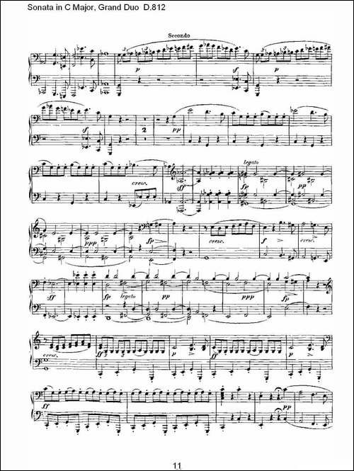 Sonata in C Major, Grand Duo D.812-Ｃ大调奏鸣曲，盛大的二重奏 -钢琴谱