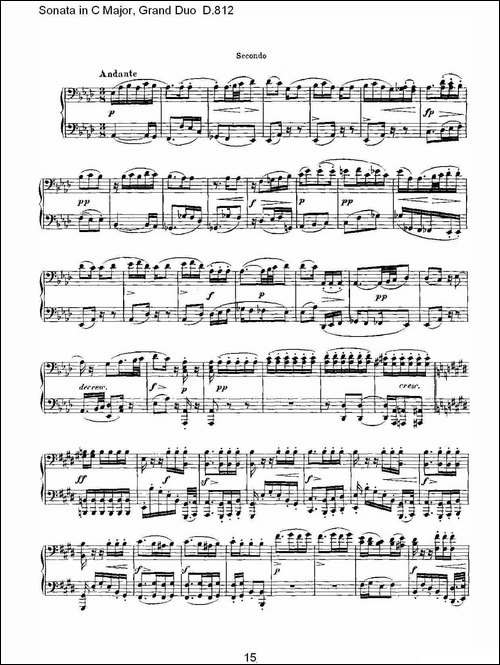 Sonata in C Major, Grand Duo D.812-Ｃ大调奏鸣曲，盛大的二重奏 -钢琴谱