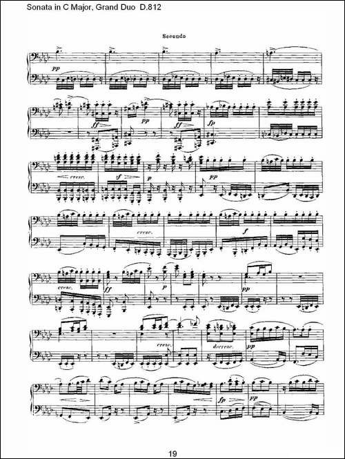 Sonata in C Major, Grand Duo D.812-Ｃ大调奏鸣曲，盛大的二重奏 -钢琴谱