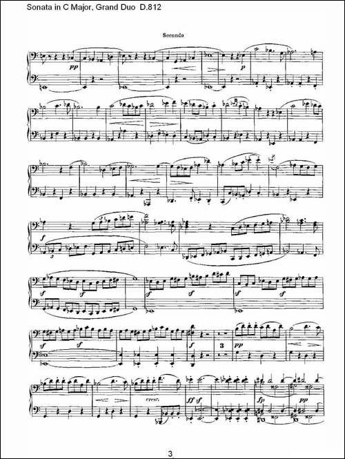 Sonata in C Major, Grand Duo D.812-Ｃ大调奏鸣曲，盛大的二重奏 -钢琴谱