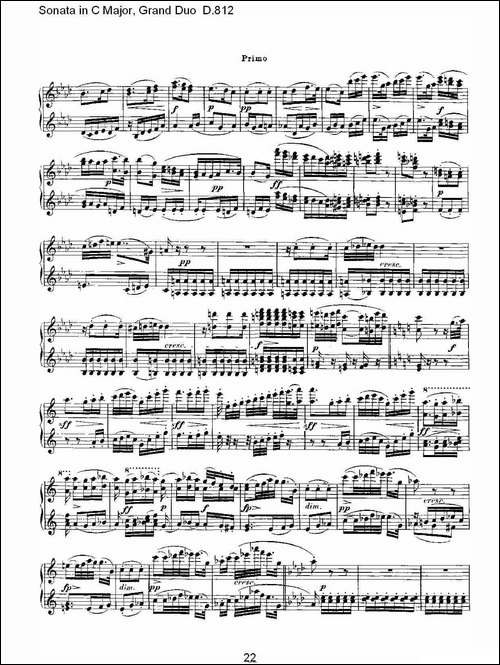 Sonata in C Major, Grand Duo D.812-Ｃ大调奏鸣曲，盛大的二重奏 -钢琴谱