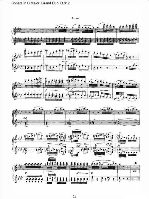 Sonata in C Major, Grand Duo D.812-Ｃ大调奏鸣曲，盛大的二重奏 -钢琴谱