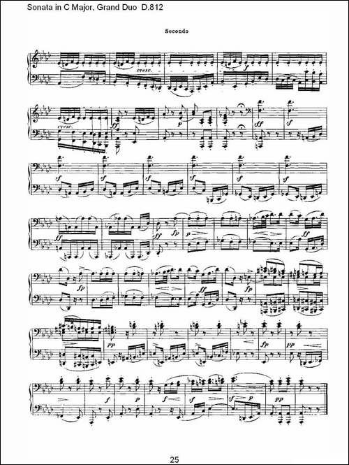 Sonata in C Major, Grand Duo D.812-Ｃ大调奏鸣曲，盛大的二重奏 -钢琴谱
