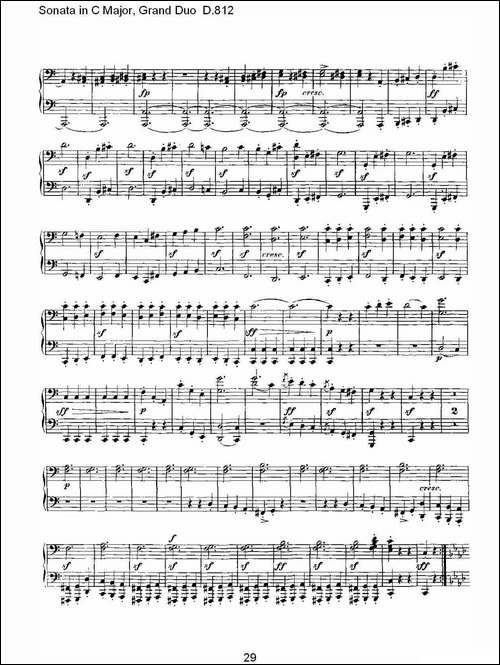 Sonata in C Major, Grand Duo D.812-Ｃ大调奏鸣曲，盛大的二重奏 -钢琴谱