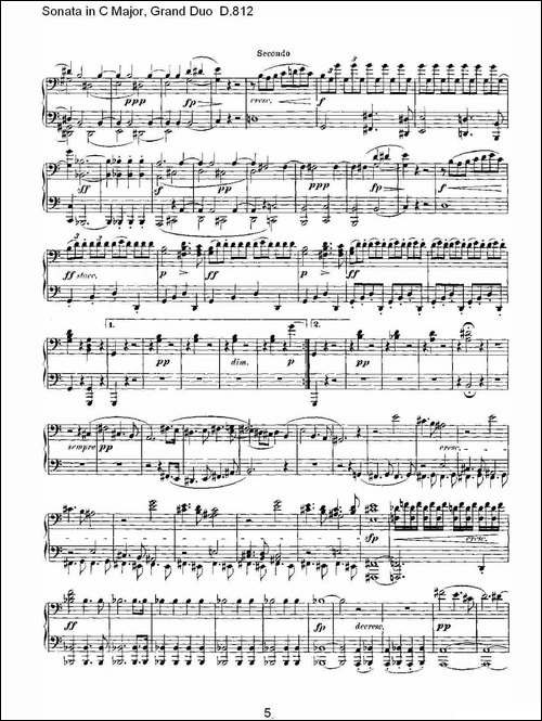 Sonata in C Major, Grand Duo D.812-Ｃ大调奏鸣曲，盛大的二重奏 -钢琴谱