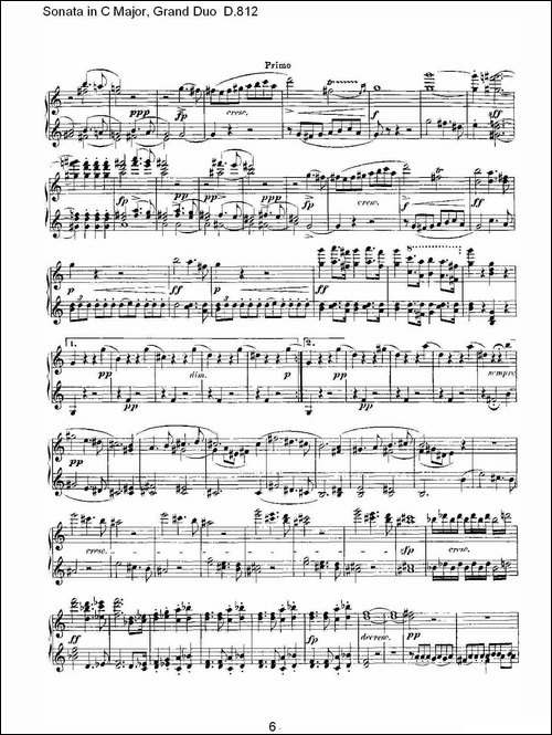 Sonata in C Major, Grand Duo D.812-Ｃ大调奏鸣曲，盛大的二重奏 -钢琴谱