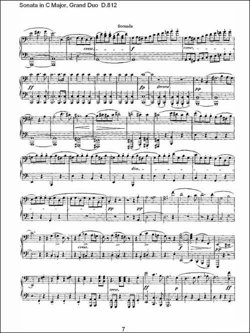 Sonata in C Major, Grand Duo D.812-Ｃ大调奏鸣曲，盛大的二重奏 -钢琴谱