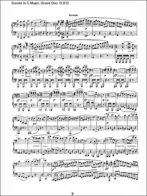 Sonata in C Major, Grand Duo D.812-Ｃ大调奏鸣曲，盛大的二重奏 -钢琴谱