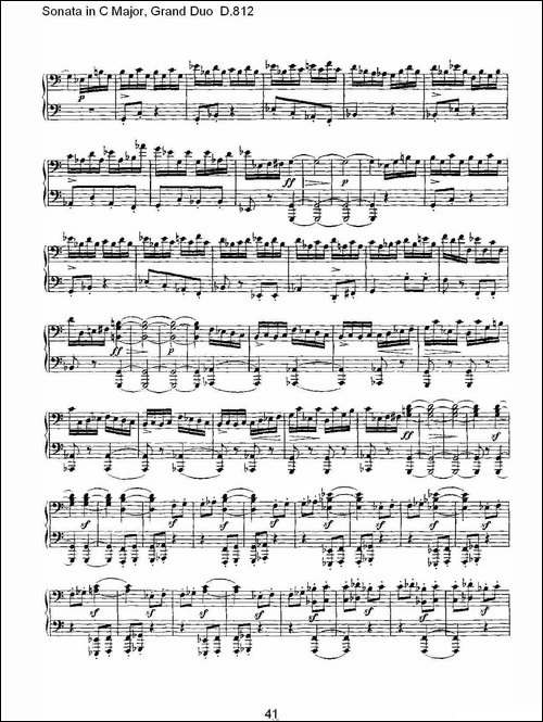 Sonata in C Major, Grand Duo D.812-Ｃ大调奏鸣曲，盛大的二重奏 -钢琴谱
