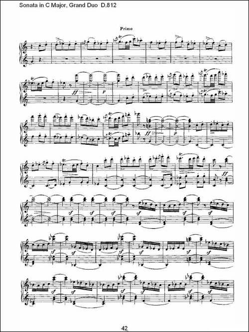 Sonata in C Major, Grand Duo D.812-Ｃ大调奏鸣曲，盛大的二重奏 -钢琴谱