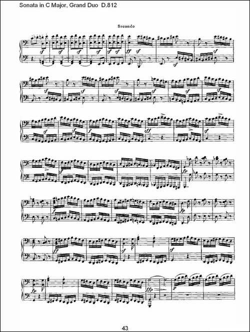 Sonata in C Major, Grand Duo D.812-Ｃ大调奏鸣曲，盛大的二重奏 -钢琴谱