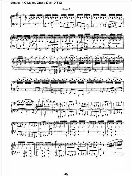 Sonata in C Major, Grand Duo D.812-Ｃ大调奏鸣曲，盛大的二重奏 -钢琴谱