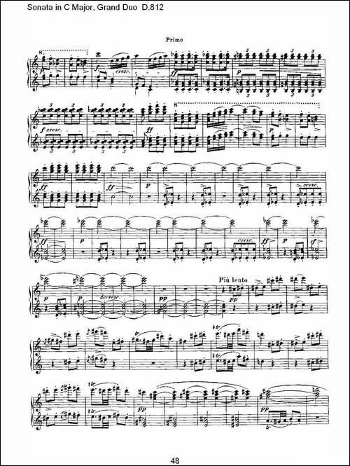 Sonata in C Major, Grand Duo D.812-Ｃ大调奏鸣曲，盛大的二重奏 -钢琴谱