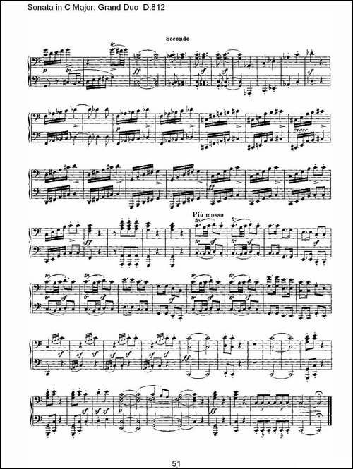 Sonata in C Major, Grand Duo D.812-Ｃ大调奏鸣曲，盛大的二重奏 -钢琴谱
