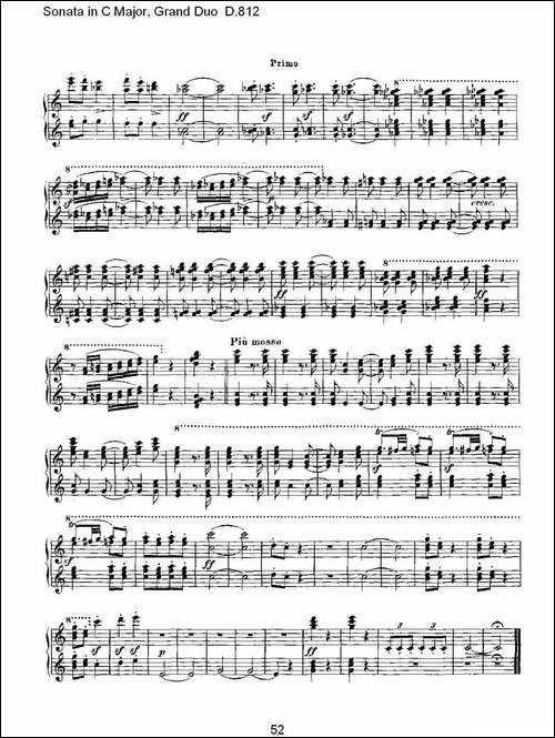 Sonata in C Major, Grand Duo D.812-Ｃ大调奏鸣曲，盛大的二重奏 -钢琴谱