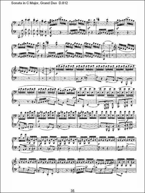 Sonata in C Major, Grand Duo D.812-Ｃ大调奏鸣曲，盛大的二重奏 -钢琴谱
