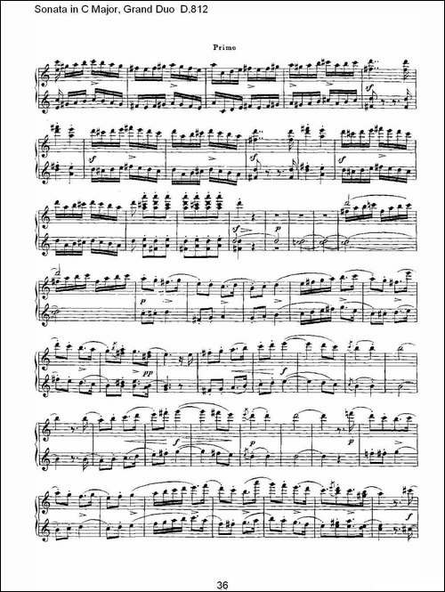 Sonata in C Major, Grand Duo D.812-Ｃ大调奏鸣曲，盛大的二重奏 -钢琴谱