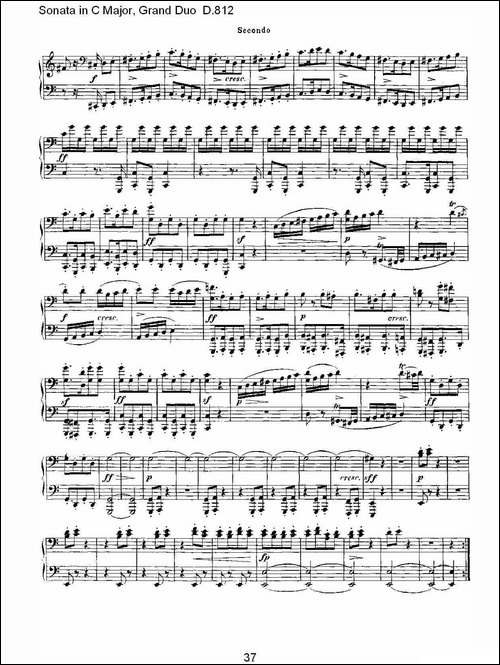 Sonata in C Major, Grand Duo D.812-Ｃ大调奏鸣曲，盛大的二重奏 -钢琴谱