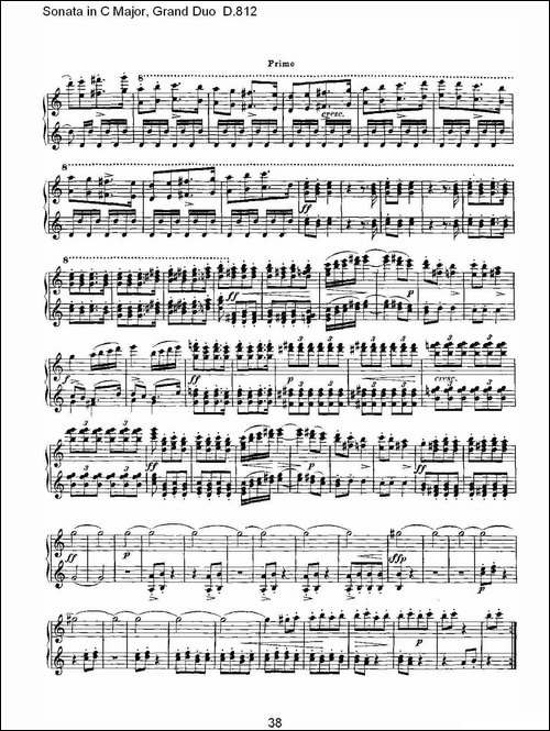 Sonata in C Major, Grand Duo D.812-Ｃ大调奏鸣曲，盛大的二重奏 -钢琴谱