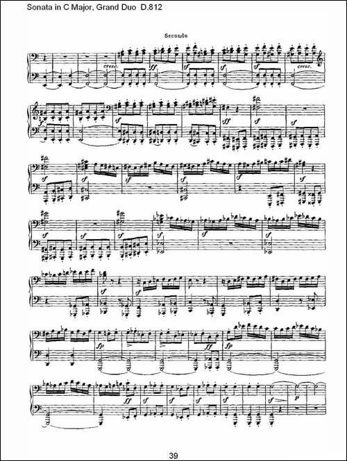 Sonata in C Major, Grand Duo D.812-Ｃ大调奏鸣曲，盛大的二重奏 -钢琴谱