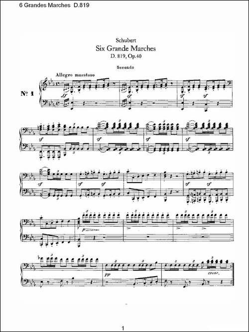 6 Grandes Marches D.819-6 贵族进行曲 D.819-钢琴谱